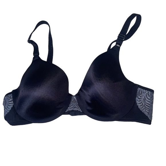 Vanity Fair black & gray push up underwire lightly padded bra SZ 36C - Picture 7 of 9